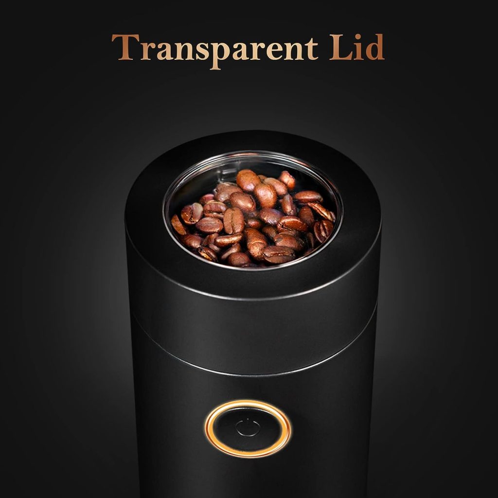 PARACITY Coffee Grinder Small/Spice Grinder Electric with 12 Cup Large Capacity, 150W Coffee Grinder Electric Stainless Blade Mill with BrushSpood for Spices, coffee, Nuts, Grains(Golden Button)