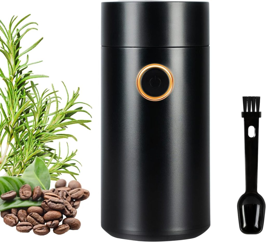 PARACITY Coffee Grinder Small/Spice Grinder Electric with 12 Cup Large Capacity, 150W Coffee Grinder Electric Stainless Blade Mill with BrushSpood for Spices, coffee, Nuts, Grains(Golden Button)
